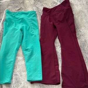 Old Navy Kids' Aqua and Burgundy Leggings Set